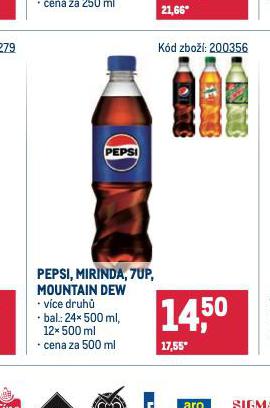 PEPSI, MIRINDA, 7UP, MOUNTAIN DEW
