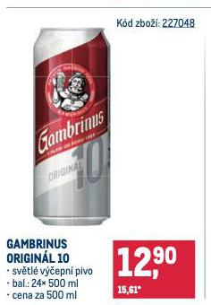 PIVO GAMBRINUS ORIGINL 10