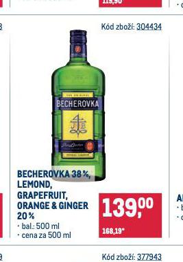BECHEROVKA, LEMOND, GRAPEFRUIT, ORANGE&GINGER