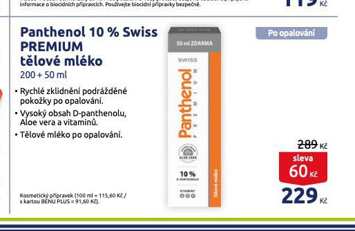 PANTHENOL 10% SWISS PREMIUM TLOV MLKO