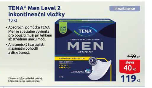TENA MEN LEVEL 2 INKONTINENN VLOKY