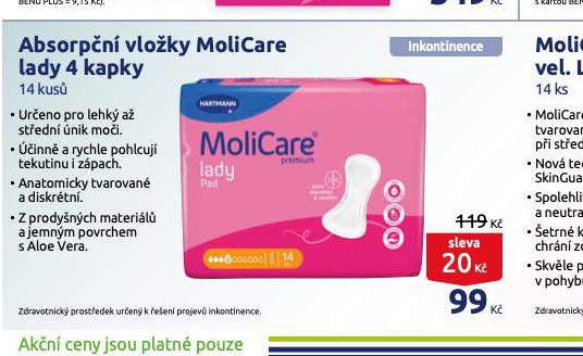 ABSORPN VLOKY MOLICARE LADY 4 KAPKY