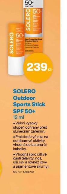 SOLERO OUTDOOR SPORTS STICKS SPF 50+