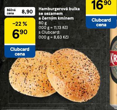 HAMBURGEROV BULKA S E SEZAMEM A ERNM KMNEM