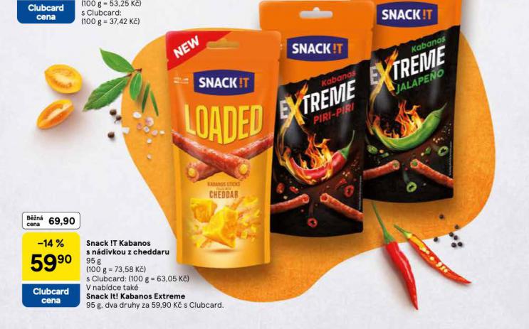 SNACK IT KABANOS S NDIVKOU Z CHEDDARU