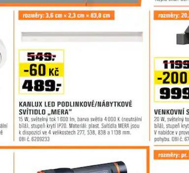 KANLUX LED PODLINKOV / NBYTKOV SVTIDLO