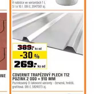 CIVERNIT TRAPZ PLECH T12 POZINK