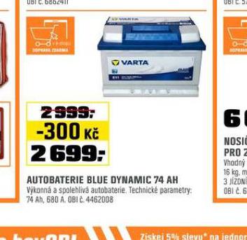 AUTOBATERIE BLUE DYNAMIC 74 Ah