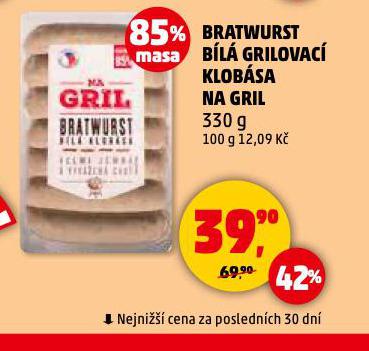 BRATWURST BL GRILOVAC KLOBSA NA GRIL