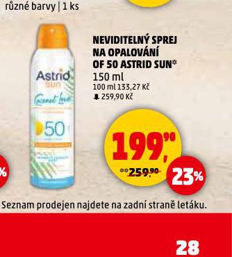 ASTRID SUN NEVIDITELN SPREJ NA OPALOVN OF 50