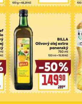 BILLA OLIVOV OLEJ EXTRA PANENSK