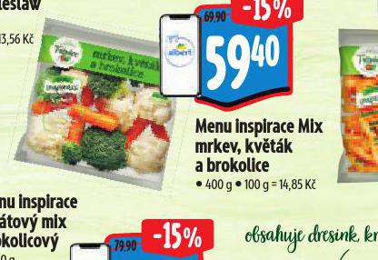 MENU INSPIRACE MIX KVTK, MRKEV A BROKOLICE