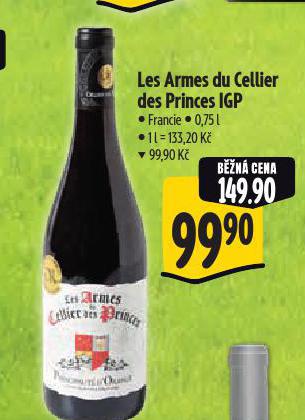 LES ARMES DU CELLIER DES PRINCES IGP