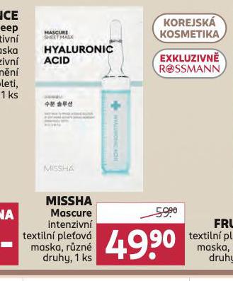 MISSHA MASCURE TEXTILN MASKA