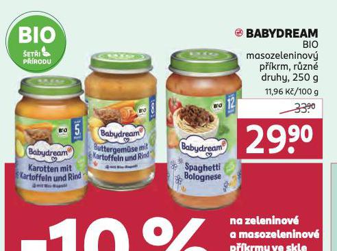 BABYDREAM BIO MASOZELENINOV PKRM