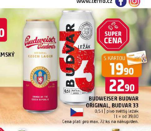 PIVO BUDWEISER BUDVAR
