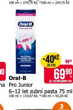 ORAL-B PROJUNIOR ZUBN PASTA