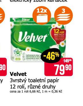 VELVET TOALETN PAPR