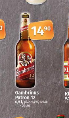 PIVO GAMBRINUS PATRON 12