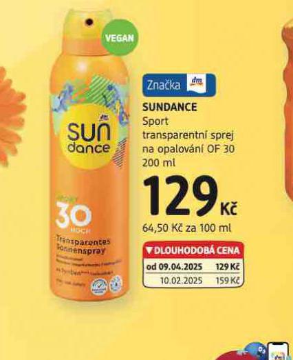 SUNDANCE SPORT TRANSPARENTN SPREJ NA OPALOVN
