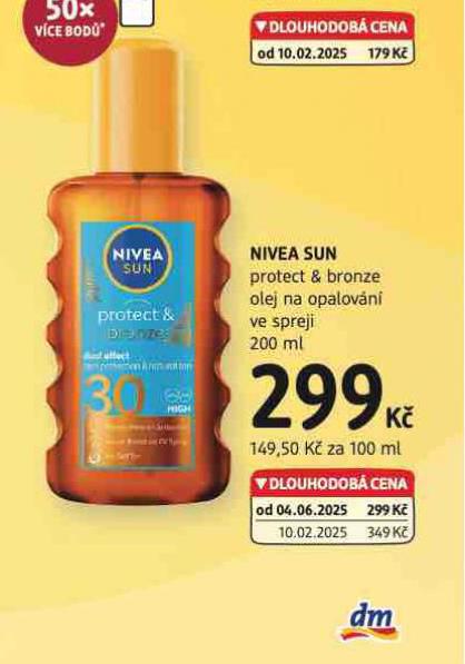 NIVEA SUN OLEJ NA OPALOVN