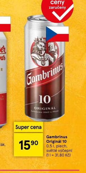 PIVO GAMBRINUS ORIGINL 10