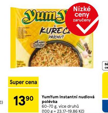 YUM YUM INSTANTN NUDLOV POLVKA