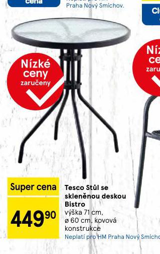 STL SE SKLENNOU DESKOU BISTRO