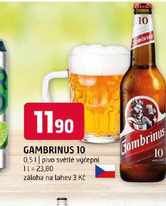 PIVO GAMBRINUS ORIGINL 10