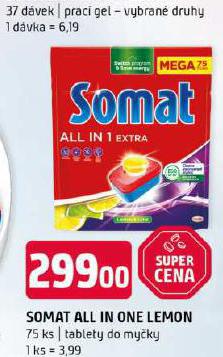 SOMAT ALL IN ONE LEMON TABLETY DO MYKY