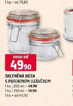 SKLENN DZA S PATENTN UZVREM