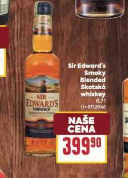 SIR EDWARDS SMOKY BLENDED SKOTK WHISKEY