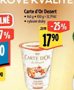 CARTE DOR DEZERT