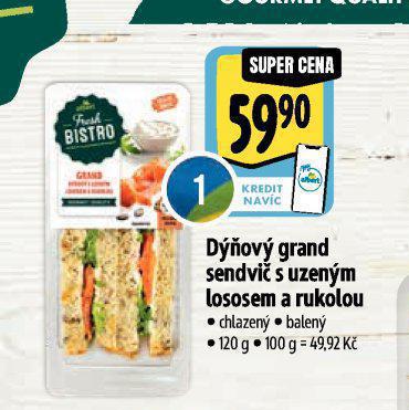 DOV GRAND SENDVI S UZENM LOSOSEM A RUKOLOU