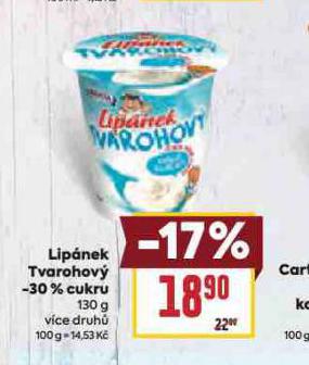 LIPNEK TVAROHOV -30% CUKRU