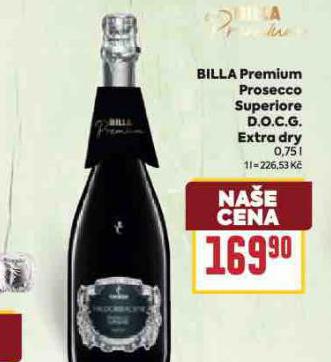 BILLA PREMKIUM PROSECCO SUPERIORE D.O.C.G. EXTRA DRY