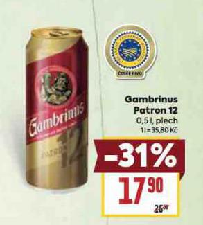 PIVO GAMBRINUS PATRON 12