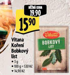 VITANA KOEN BOBKOV LIST