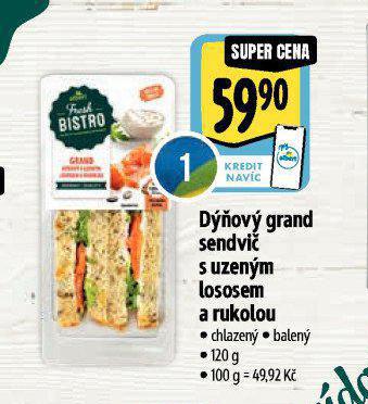 DOV GRAND SENDVI S UZENM LOSOSEM A RUKOLOU