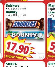 SNICKERS, BOUNTY