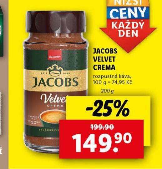JACOBS VELVET CREMA ROZPUSTN KVA