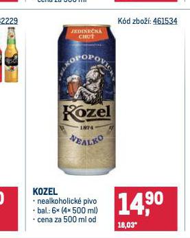 PIVO VELKOPOPOVICK KOZEL NEALKO