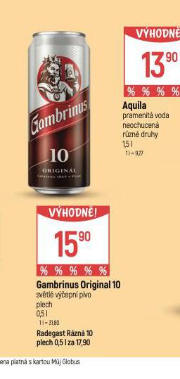 PIVO GAMBRINUS ORIGINL 10