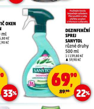 SANYTOL DEZINFEKN SPREJ