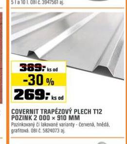 COVERNIT TRAPZOV PLECH T12 POZINK