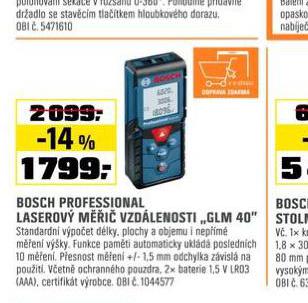 BOSCH PROFESSIONAL LASEROV MI VZDLENOSTI
