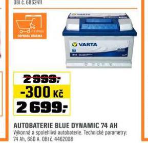 AUTOBATERIE 74 Ah