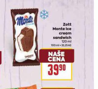 ZOTT MONTE ICE CREAM SANDWICH