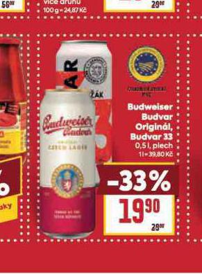 PIVO BUDWEISER BUDVAR ORIGINAL