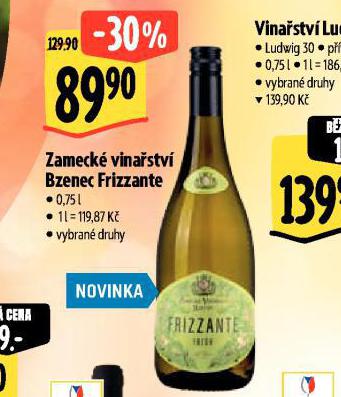 ZMECK VINASTV BZENEC FRIZZANTE